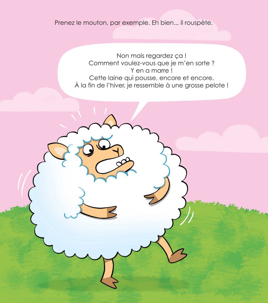 Une page illustrée du livre Y'en a marre de licornes aux éditions Les rêves d'Ily