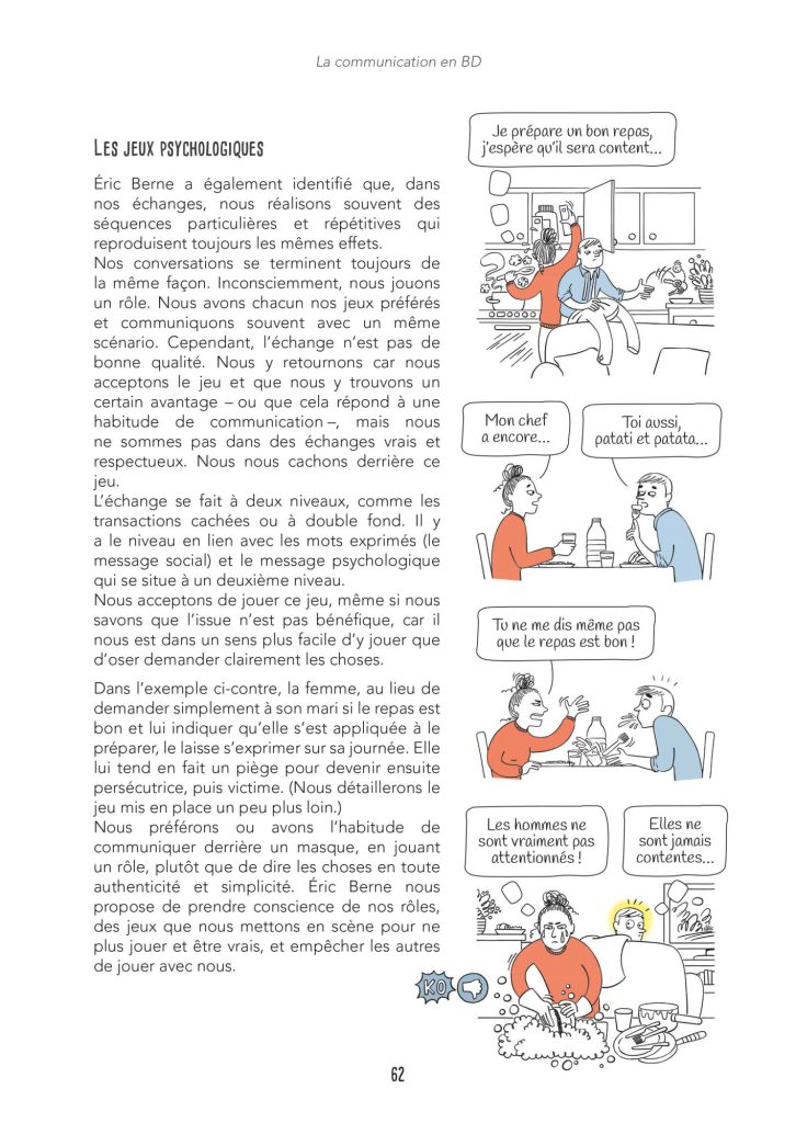 Une page illustrée du livre La communication en BD aux éditions Eyrolles